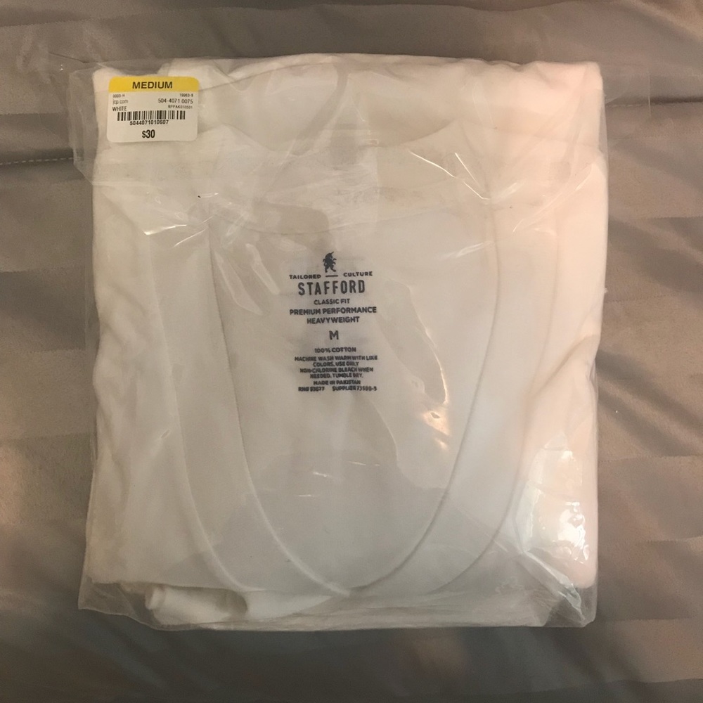 Stafford plain white v necks